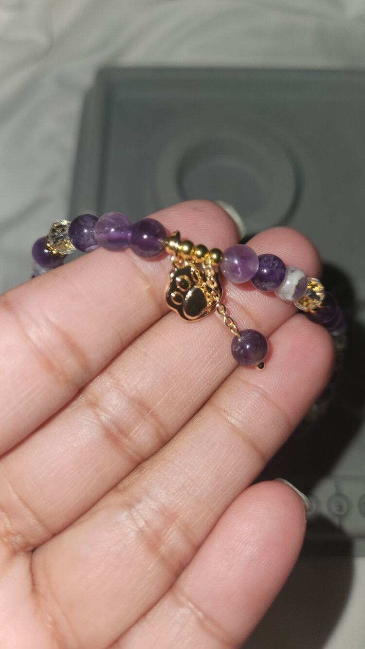 Amethyst Bracelet Or Neclace With Paw Charm